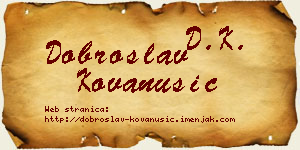 Dobroslav Kovanušić vizit kartica